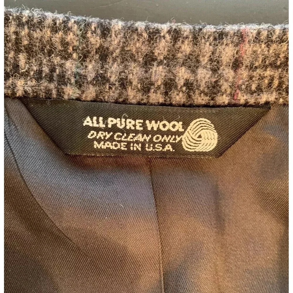 Wool Sport Coat 44 Glen Plaid Gray John Alexander Sleeve 25